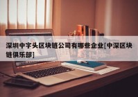 深圳中字头区块链公司有哪些企业[中深区块链俱乐部]