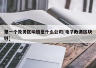 第一个政务区块链是什么公司[电子政务区块链]